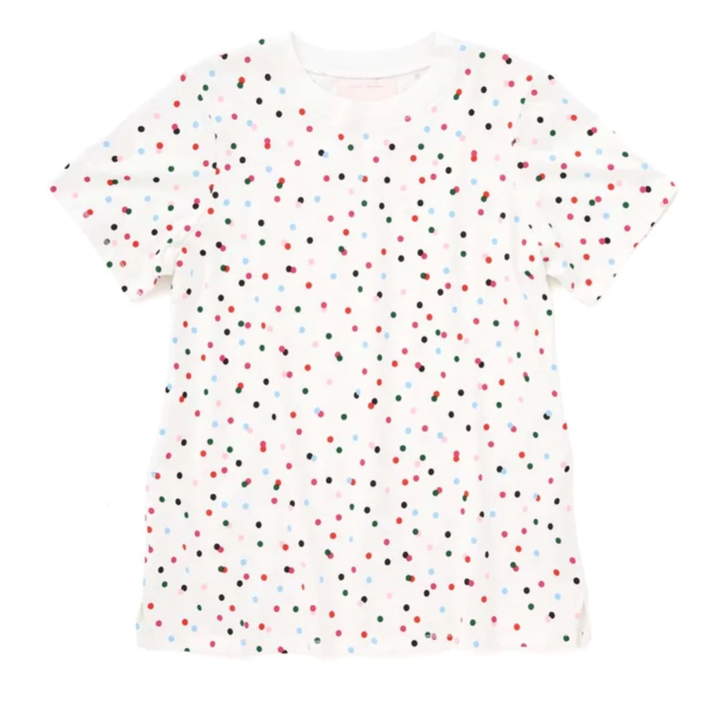 NEW With TAGS Party Dots Retro Tee by ban.do - t-shirt XS Cotton Pink